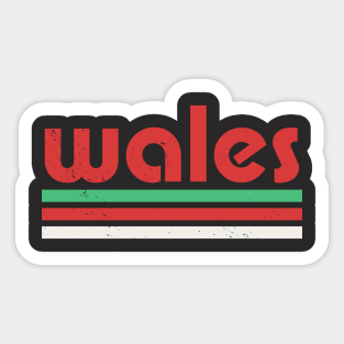 Retro Wales Football // Proud Welsh Vintage Grunge Word Art Sticker